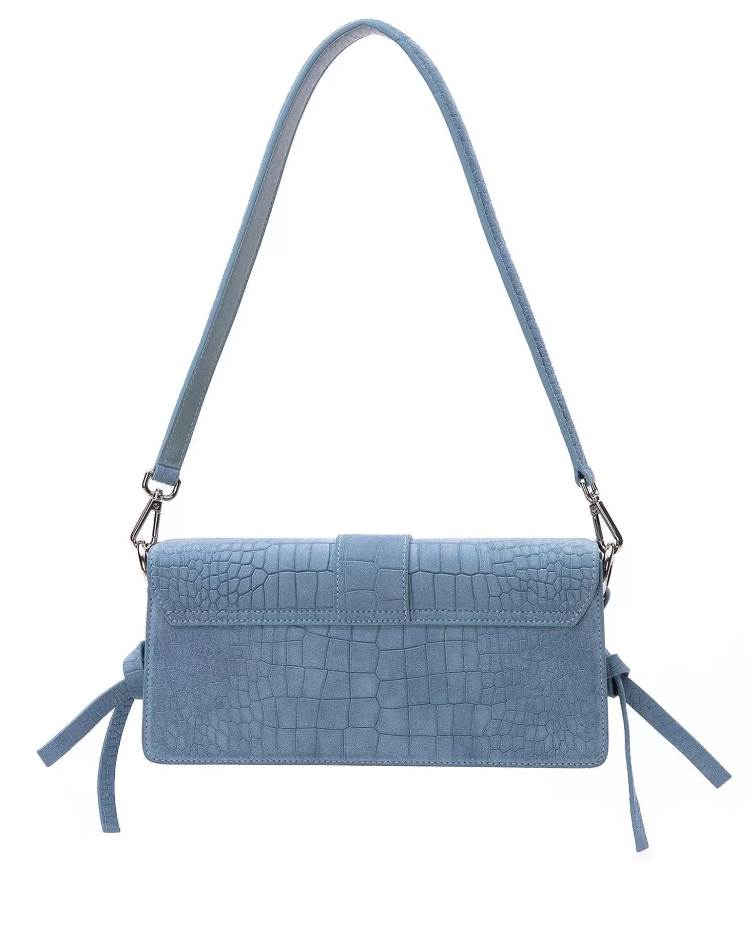 Shoulder Bags>Brandon Blackwood Nia Bag Blue Croc Suede