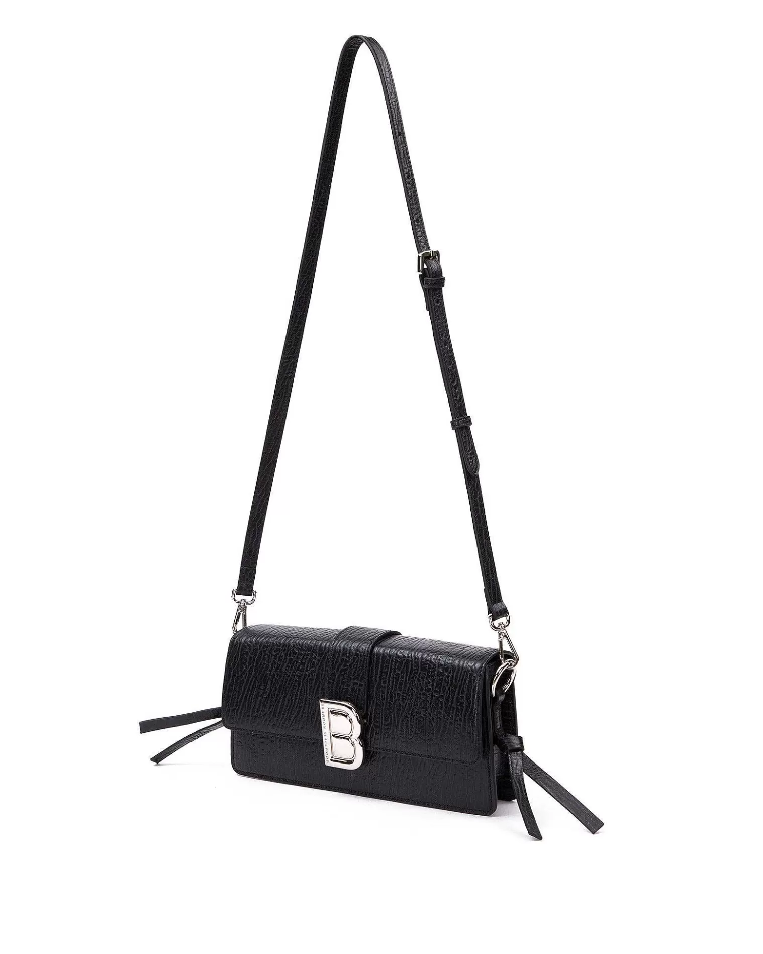 Shoulder Bags>Brandon Blackwood Nia Bag Black Scratch Leather