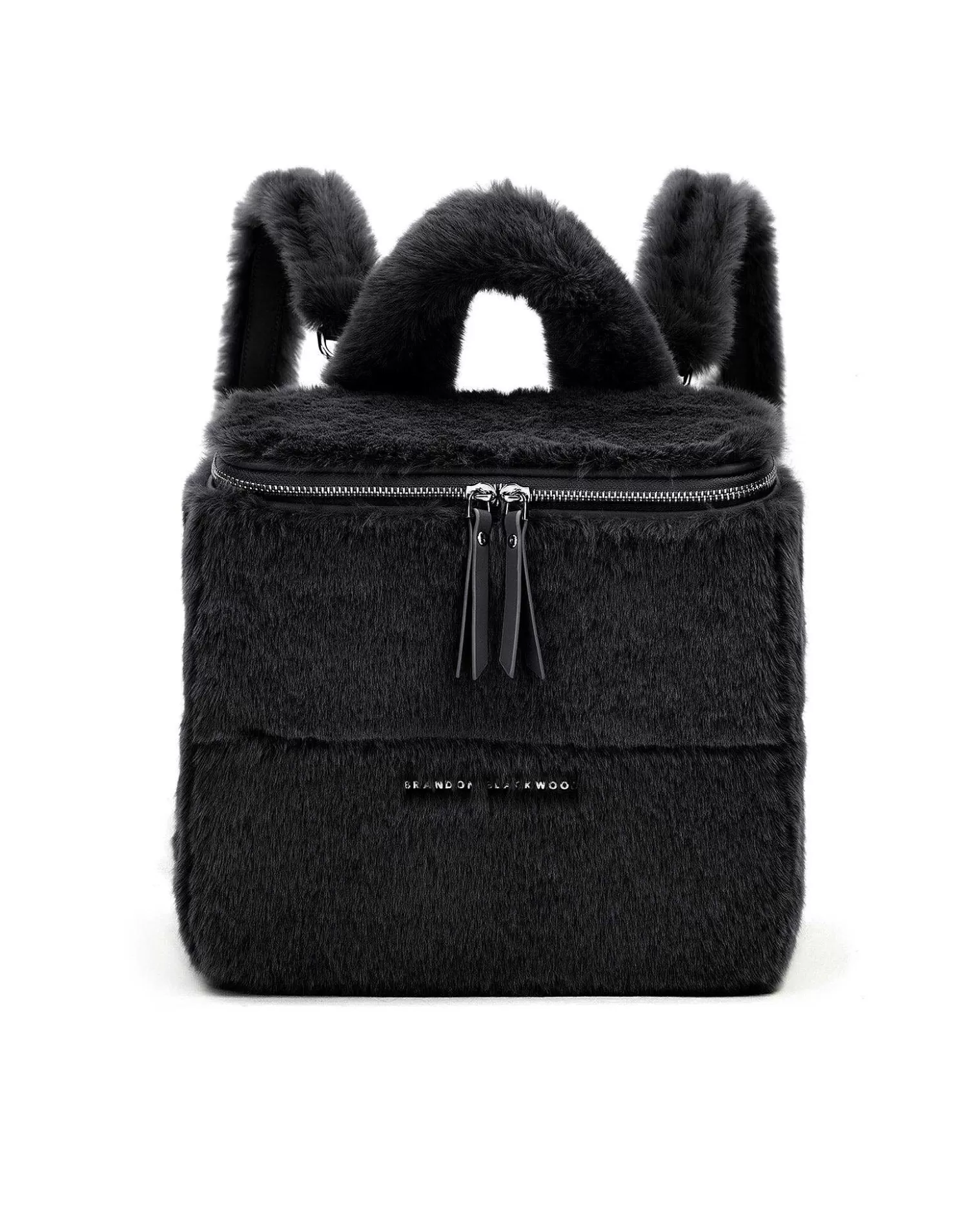 Backpacks>Brandon Blackwood Portmore Backpack Black Faux Mink