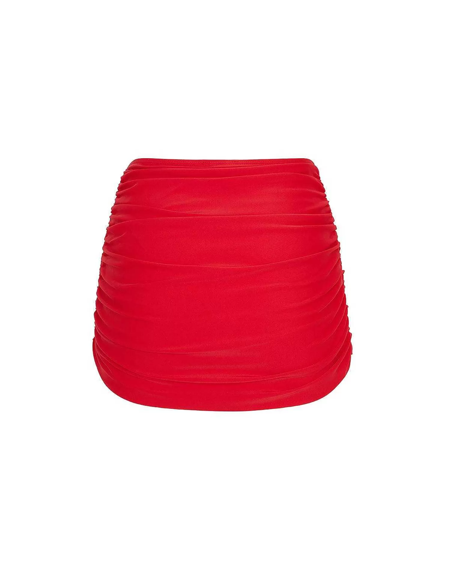 Bottoms>Brandon Blackwood Ruched Swim Skirt Red