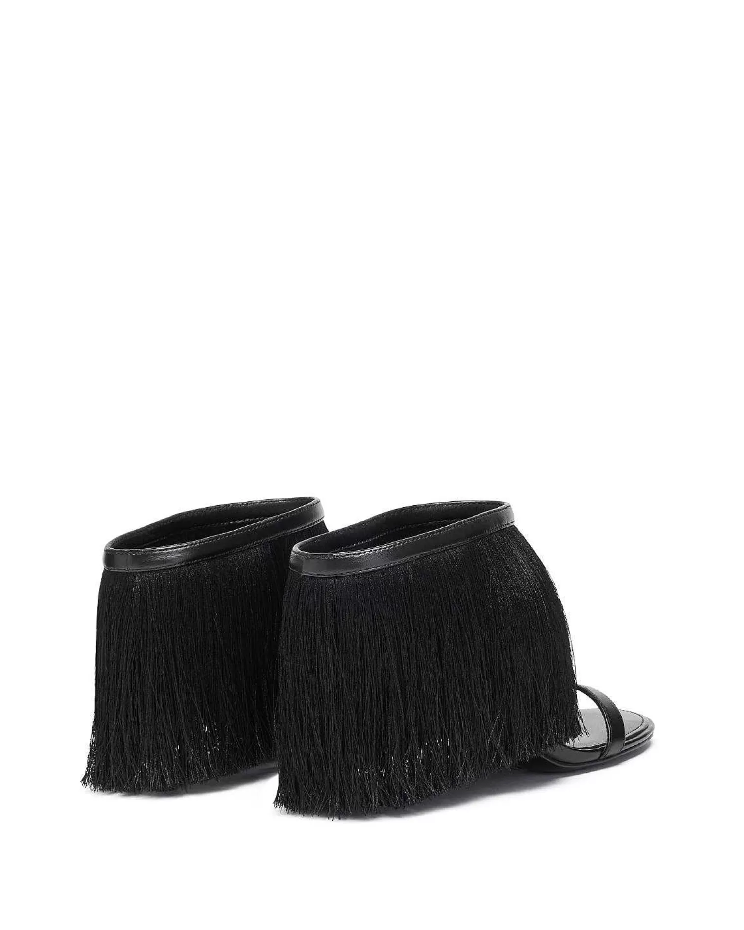 Sandals>Brandon Blackwood Samba Heel Black Fringe