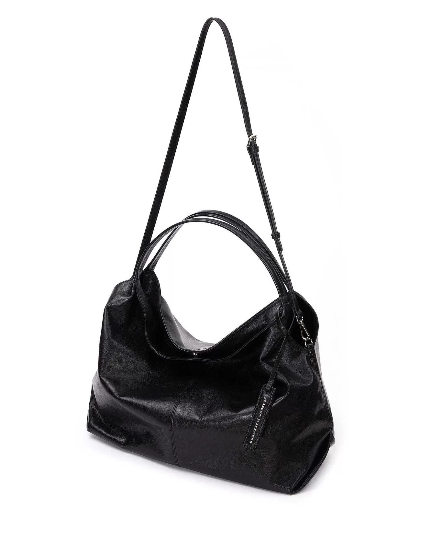 Crossbody Bags>Brandon Blackwood Sylvia Bag Black Cracked Leather