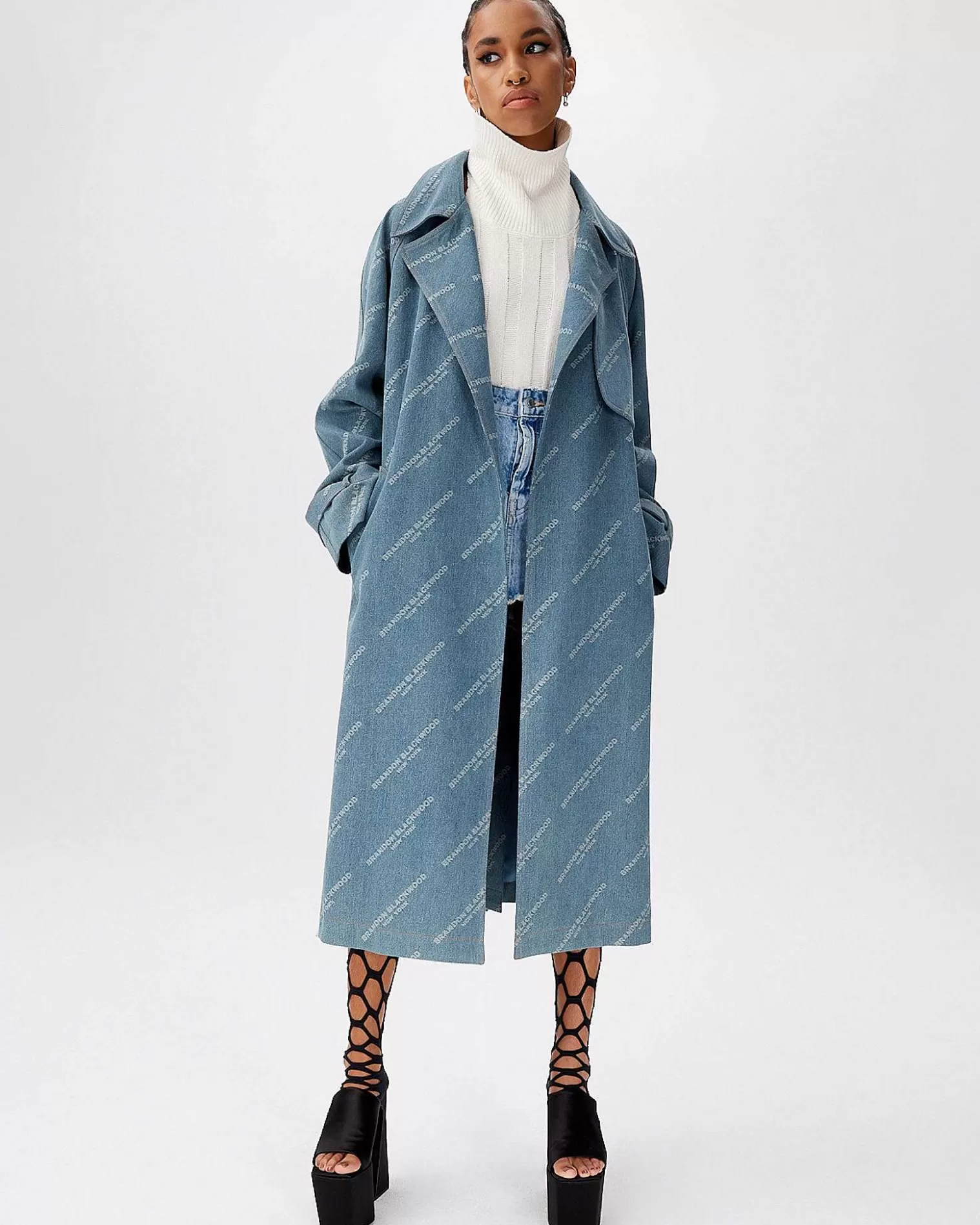 Outerwear>Brandon Blackwood The Mercer Trench Blue