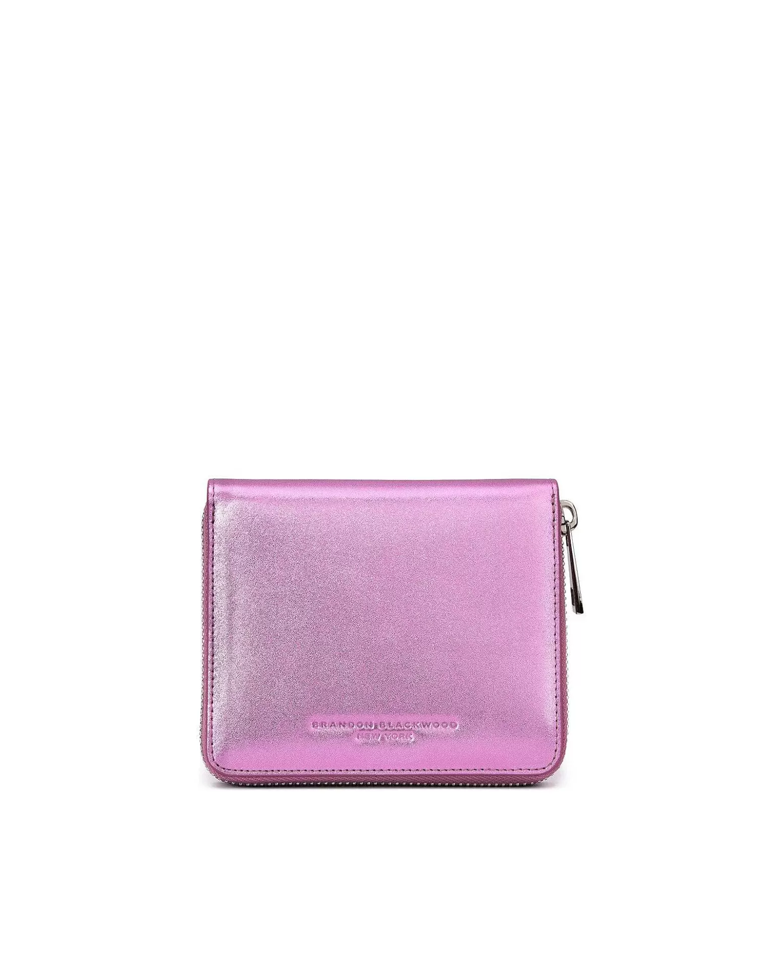 Wallets>Brandon Blackwood Tristan Wallet Metallic Pink Leather