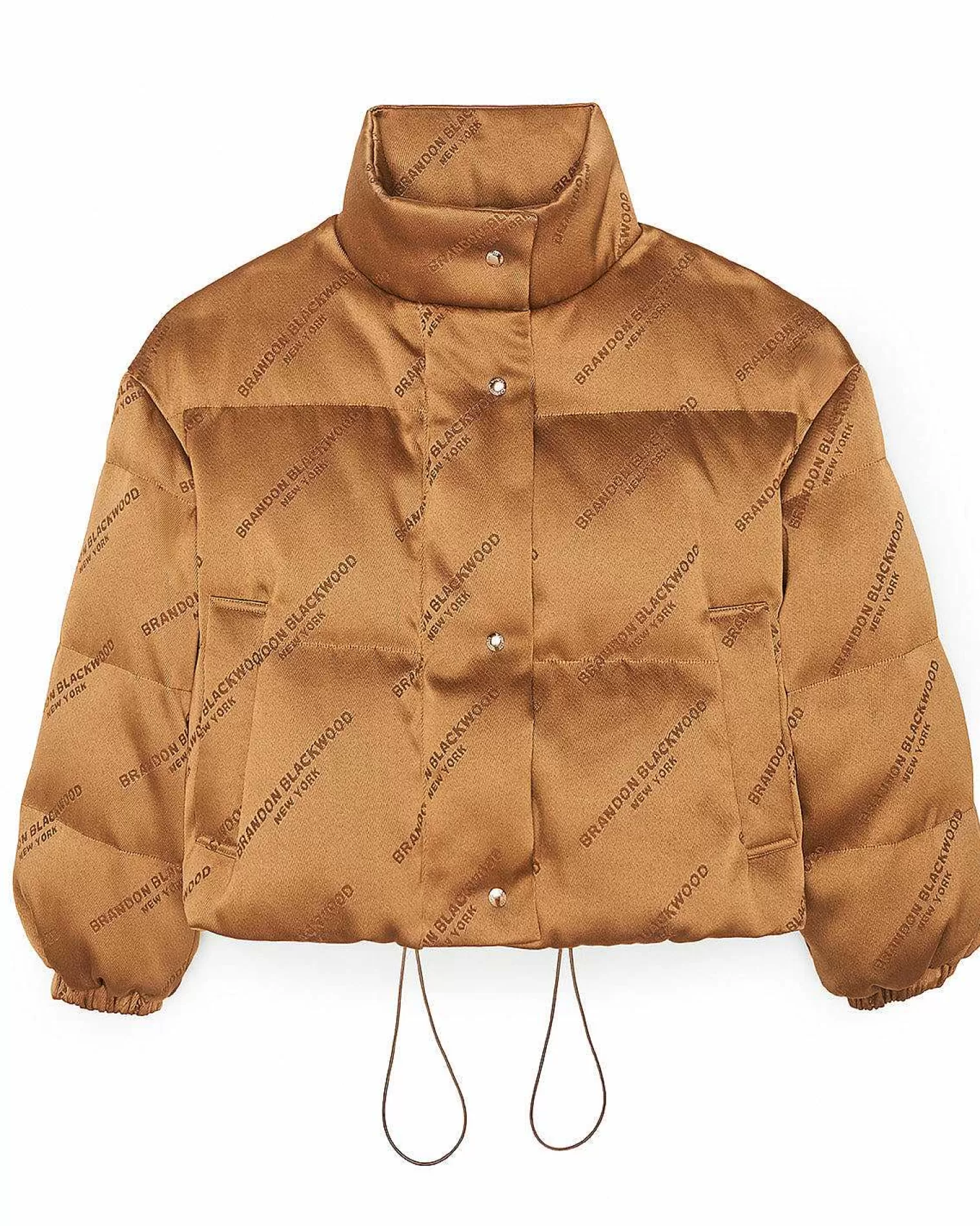 Outerwear>Brandon Blackwood Twill Logo Puffer Camel