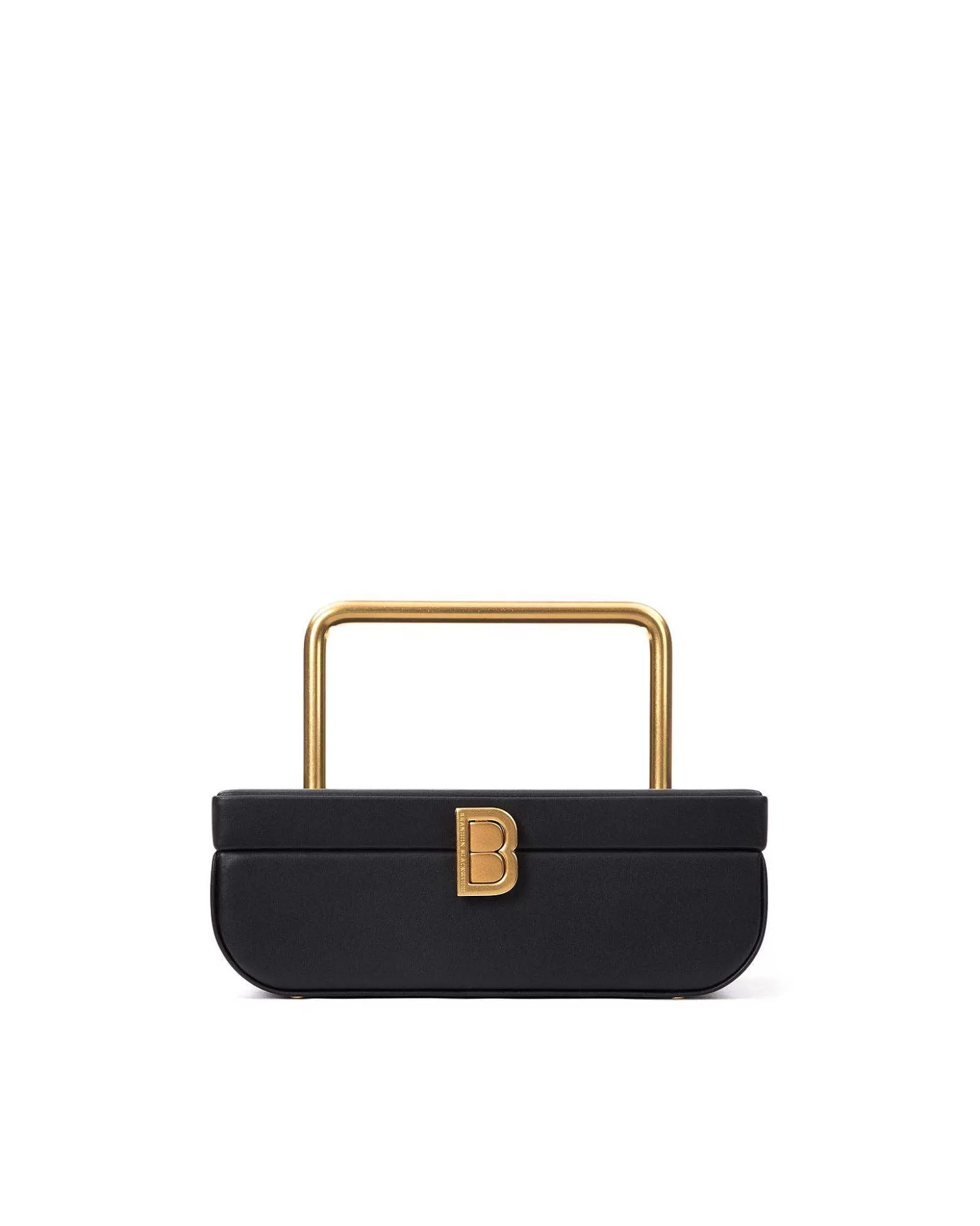 Top Handle Bags>Brandon Blackwood Vanity Purse | 24K Gold Plated Hardware Black Leather