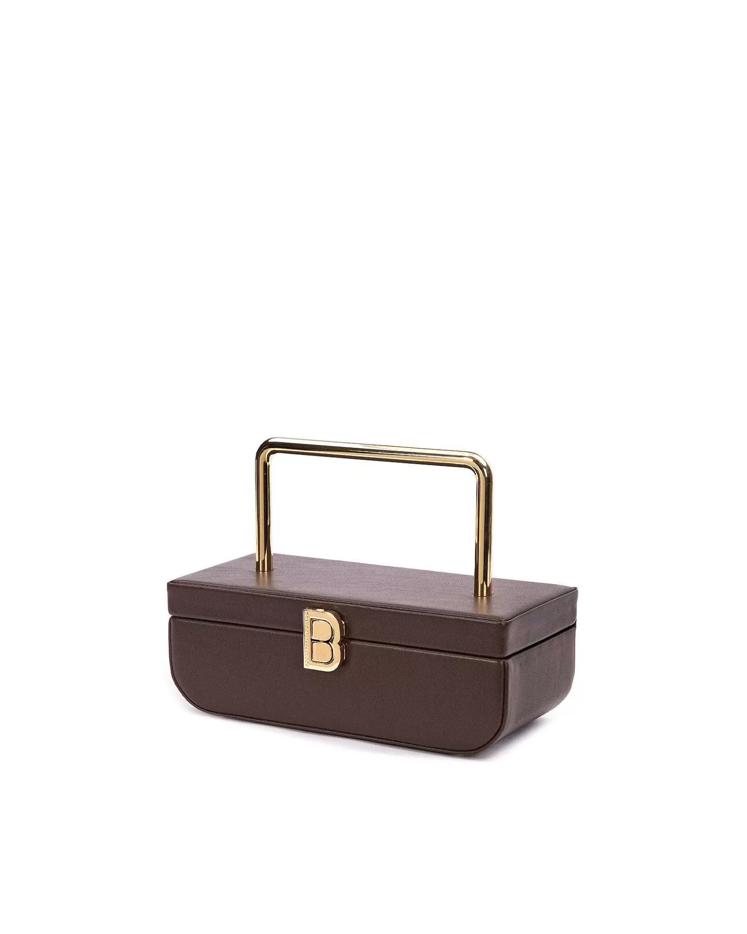 Top Handle Bags>Brandon Blackwood Vanity Purse | 24K Gold Plated Hardware Brown Leather