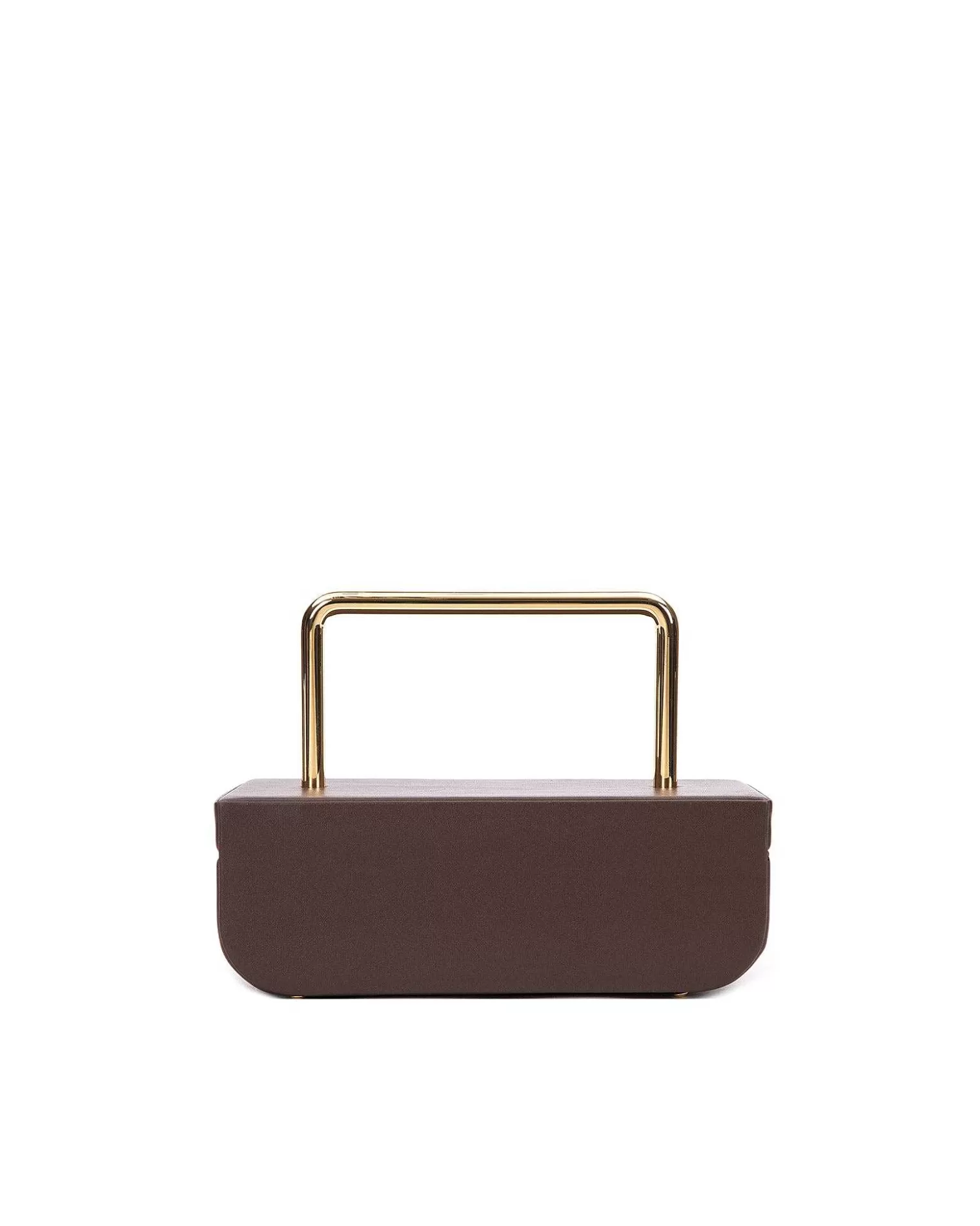 Top Handle Bags>Brandon Blackwood Vanity Purse | 24K Gold Plated Hardware Brown Leather